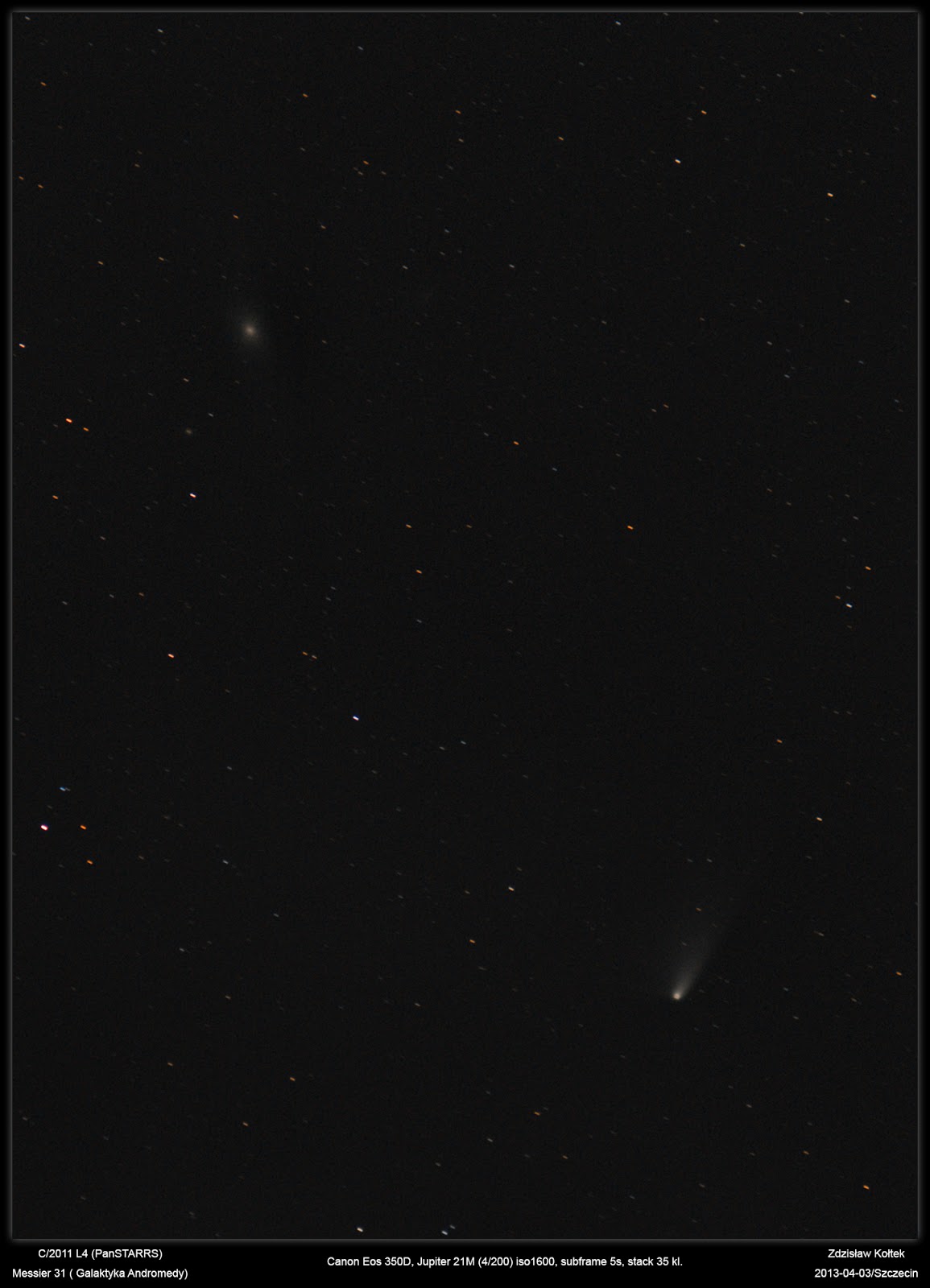 C2011 L4 (PanSTARRS) + Messier 31